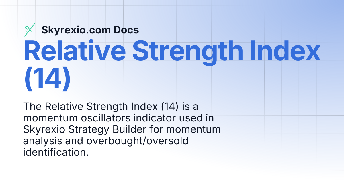 Relative Strength Index (14) | Skyrexio.com Docs